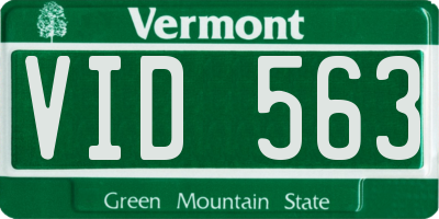 VT license plate VID563