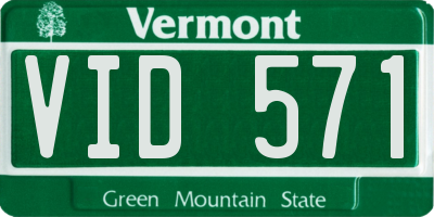 VT license plate VID571