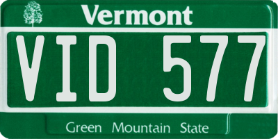 VT license plate VID577
