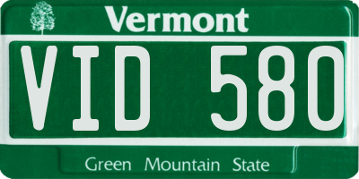 VT license plate VID580