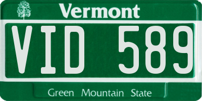 VT license plate VID589
