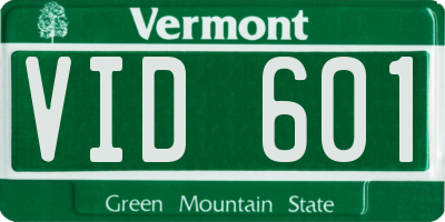 VT license plate VID601