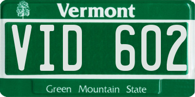 VT license plate VID602