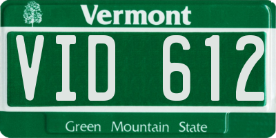 VT license plate VID612
