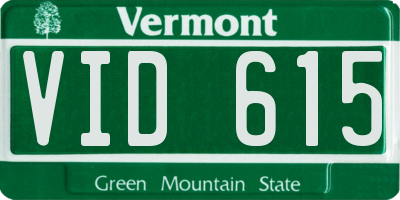 VT license plate VID615
