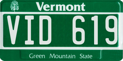VT license plate VID619