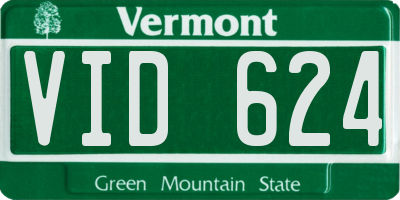 VT license plate VID624