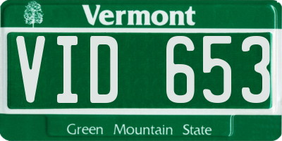 VT license plate VID653