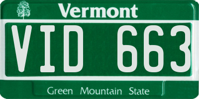VT license plate VID663