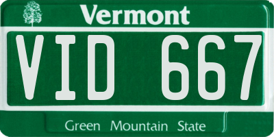 VT license plate VID667