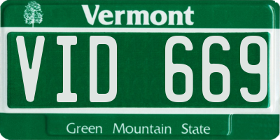 VT license plate VID669