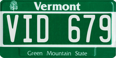 VT license plate VID679