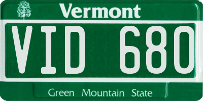 VT license plate VID680