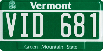 VT license plate VID681