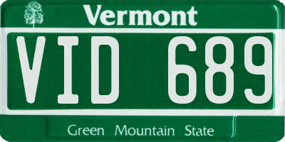 VT license plate VID689