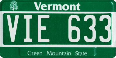 VT license plate VIE633