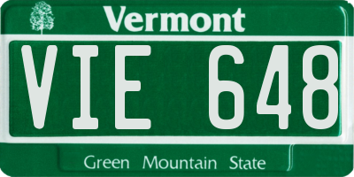 VT license plate VIE648