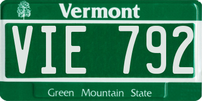 VT license plate VIE792