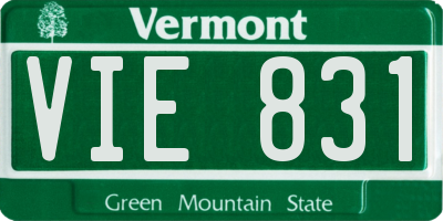 VT license plate VIE831