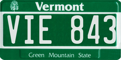 VT license plate VIE843