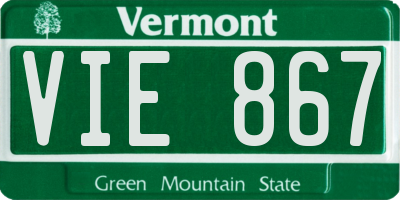 VT license plate VIE867