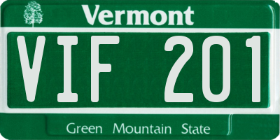 VT license plate VIF201