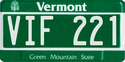 VT license plate VIF221