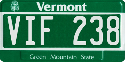 VT license plate VIF238