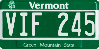 VT license plate VIF245