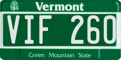 VT license plate VIF260