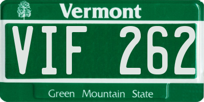 VT license plate VIF262