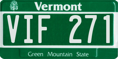 VT license plate VIF271