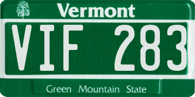 VT license plate VIF283