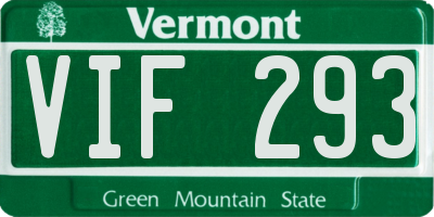 VT license plate VIF293