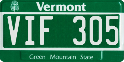 VT license plate VIF305