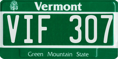 VT license plate VIF307