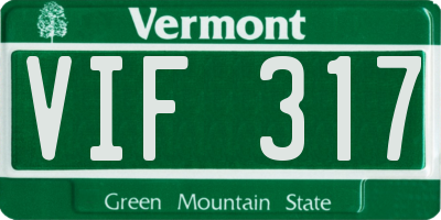 VT license plate VIF317