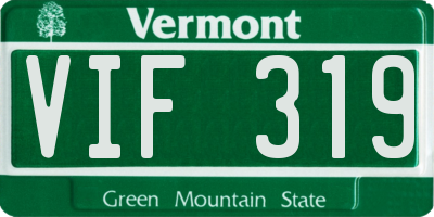 VT license plate VIF319
