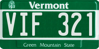 VT license plate VIF321