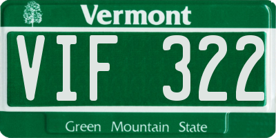 VT license plate VIF322