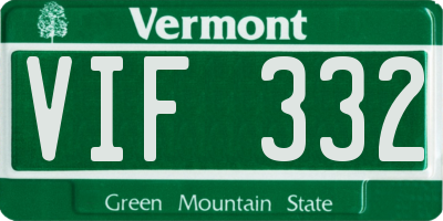 VT license plate VIF332