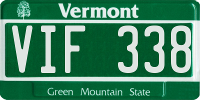VT license plate VIF338