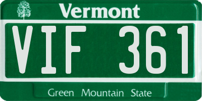 VT license plate VIF361