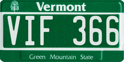 VT license plate VIF366