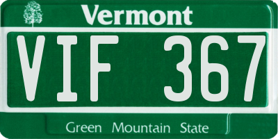 VT license plate VIF367