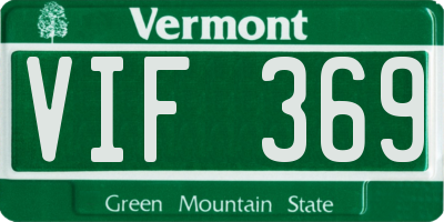 VT license plate VIF369