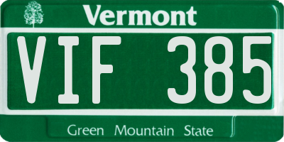 VT license plate VIF385