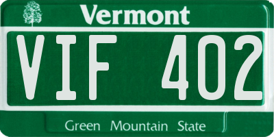 VT license plate VIF402