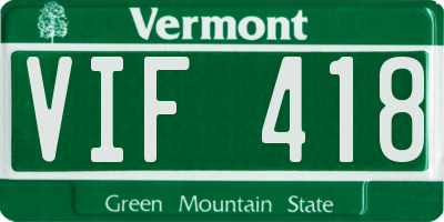 VT license plate VIF418