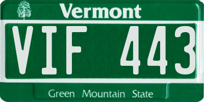 VT license plate VIF443
